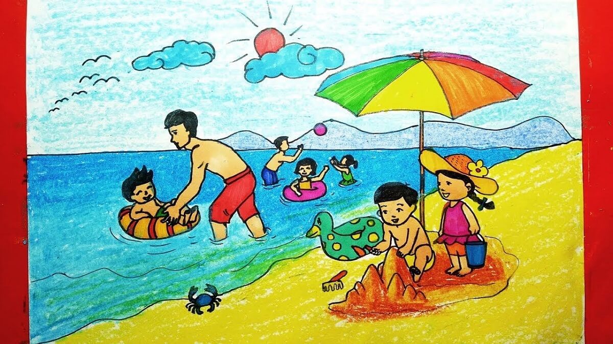 Những cách khơi gợi ý tưởng vẽ tranh đề tài mùa hè cho bé